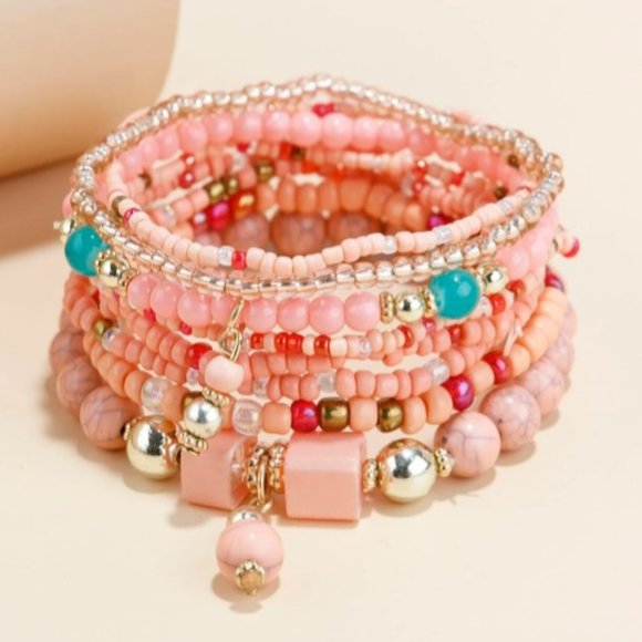Jewelry - 3 for $35/ 8 piezas brazalete con cuenta de colores